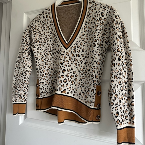 Veronica Beard Ronja Merino Wool Pullover Sweater in Multi - Picture 6 of 14